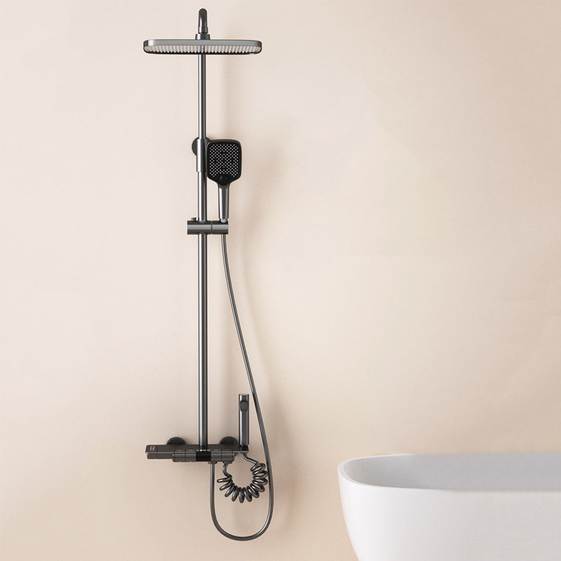 Wall Mounted Shower Arm Shower Faucet Adjustable Metal Shower System with Slide Bar