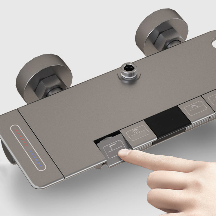 Wall Mounted Shower Arm Shower Faucet Adjustable Metal Shower System with Slide Bar