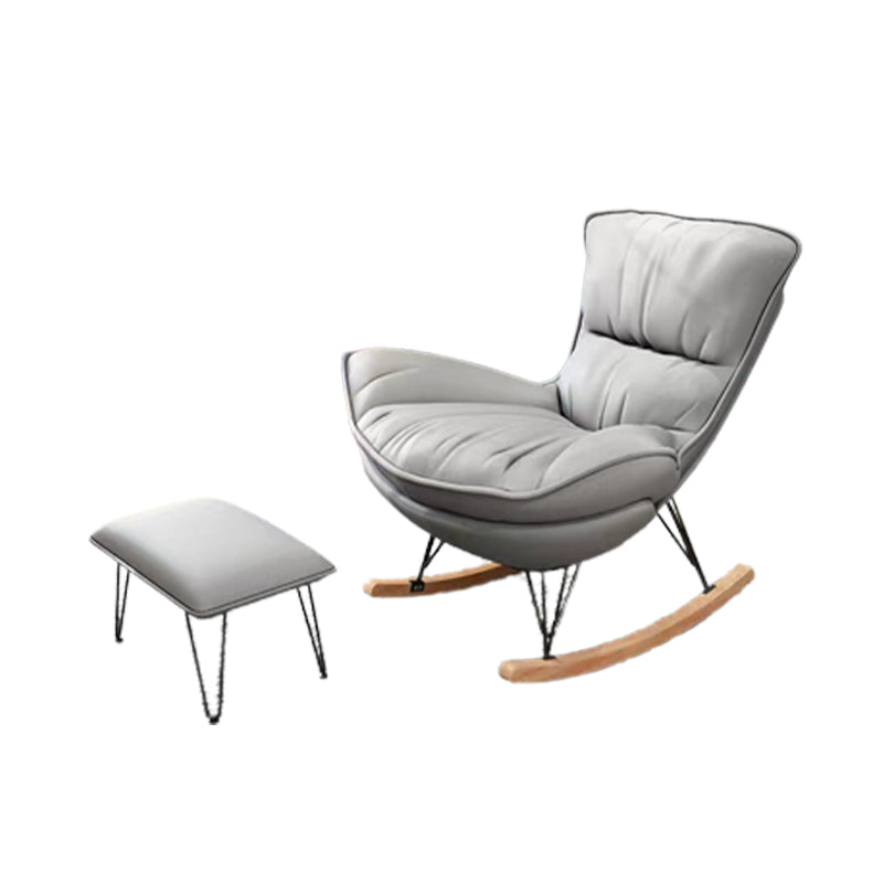 Modern Rocker Upholstered Tufted Cushions with Dark Leg Glider