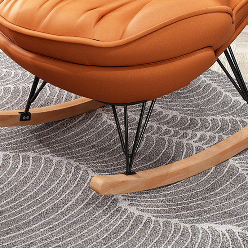 Modern Rocker Upholstered Tufted Cushions with Dark Leg Glider