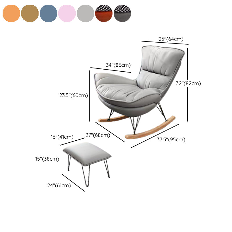 Modern Rocker Upholstered Tufted Cushions with Dark Leg Glider