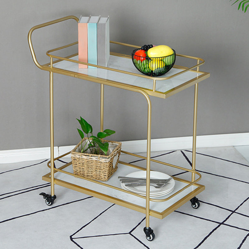 34.65" High Modern Style Prep Table Rolling Metal Prep Table for Kitchen