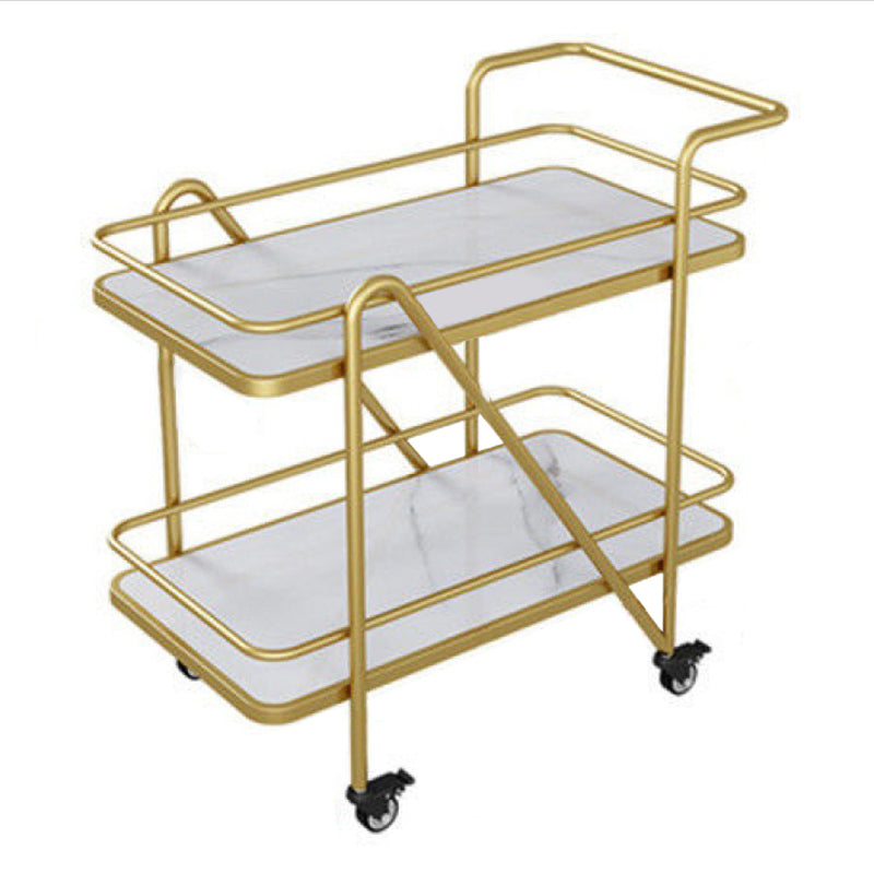 Contemporary Metal Prep Table 29.92"H Rolling Prep Table for Dining Room