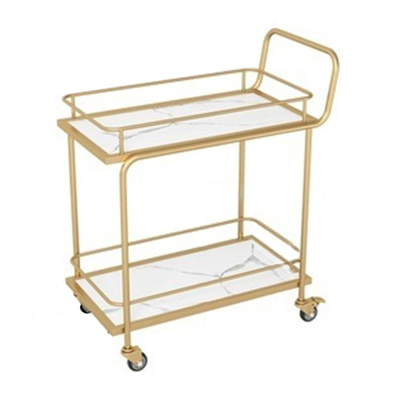 Contemporary Metal Prep Table 33.86"H Rolling Prep Table for Home Use