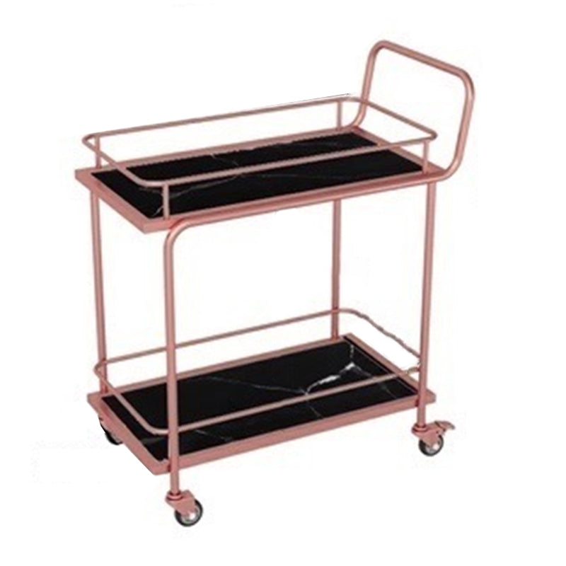 Contemporary Metal Prep Table 33.86"H Rolling Prep Table for Home Use