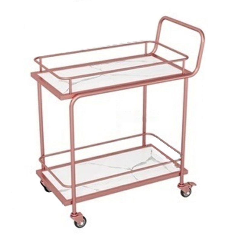 Contemporary Metal Prep Table 33.86"H Rolling Prep Table for Home Use