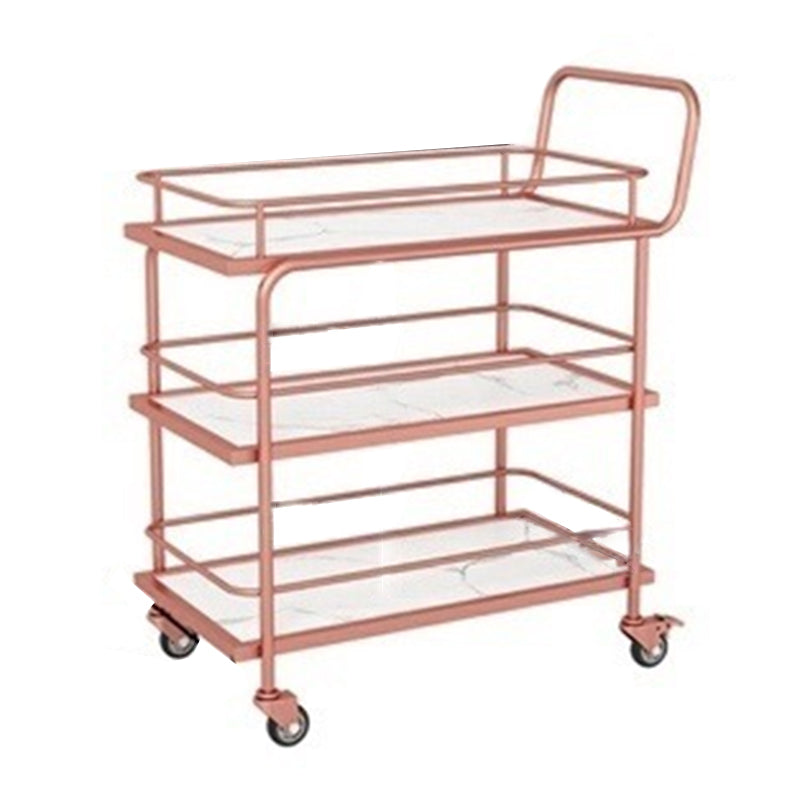 Contemporary Metal Prep Table 33.86"H Rolling Prep Table for Home Use