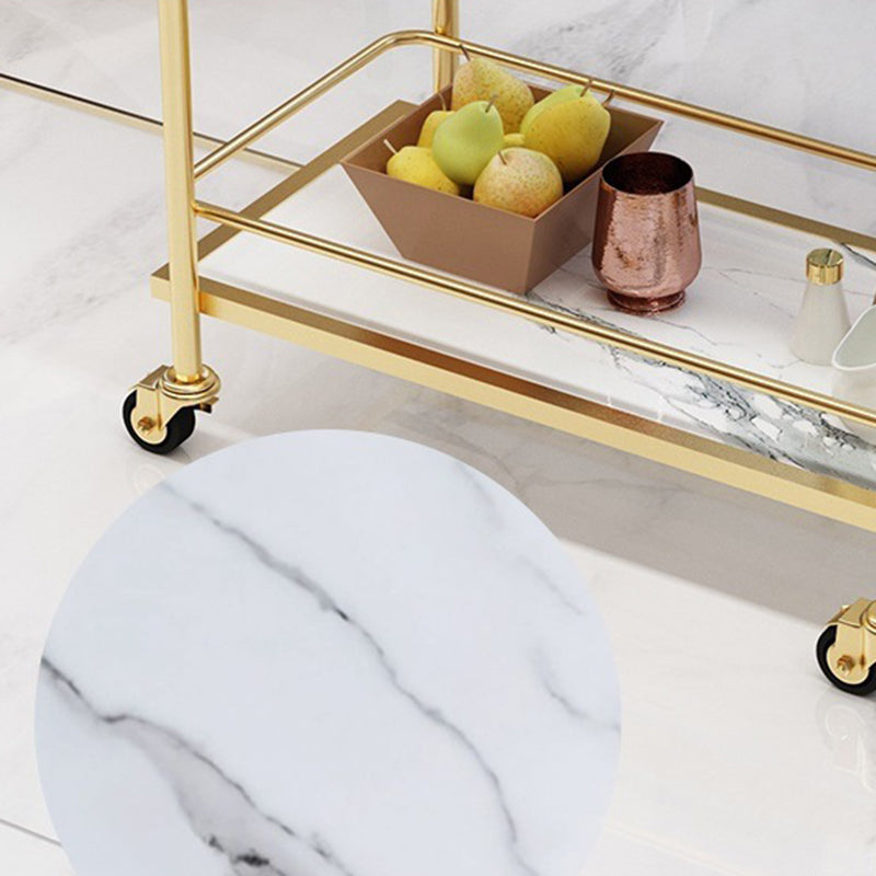 Contemporary Metal Prep Table 33.86"H Rolling Prep Table for Home Use