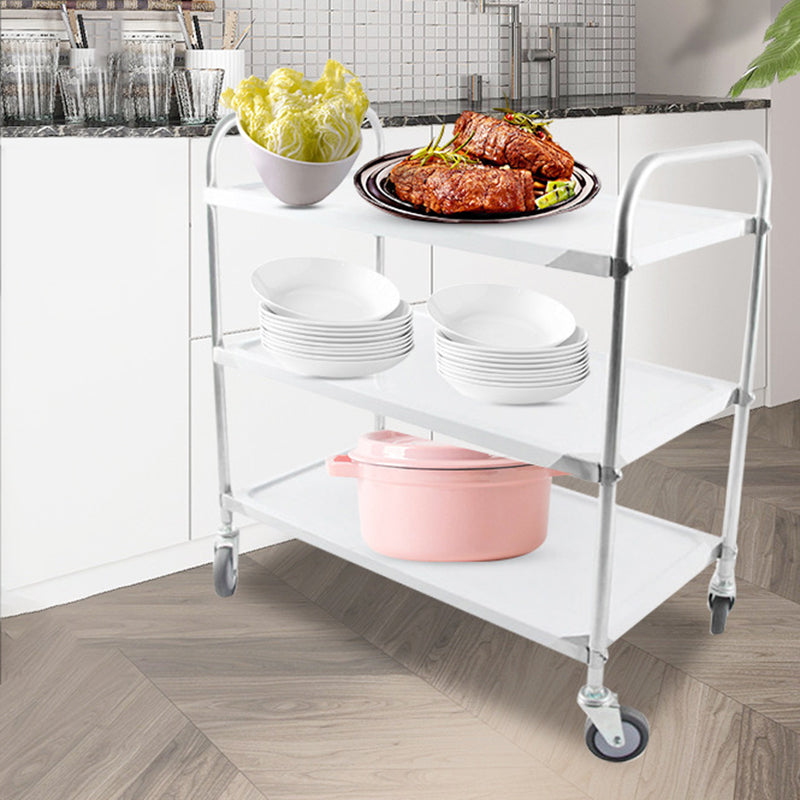 Modern Stainless Steel Prep Table Rectangular Rolling Prep Table for Dining Room
