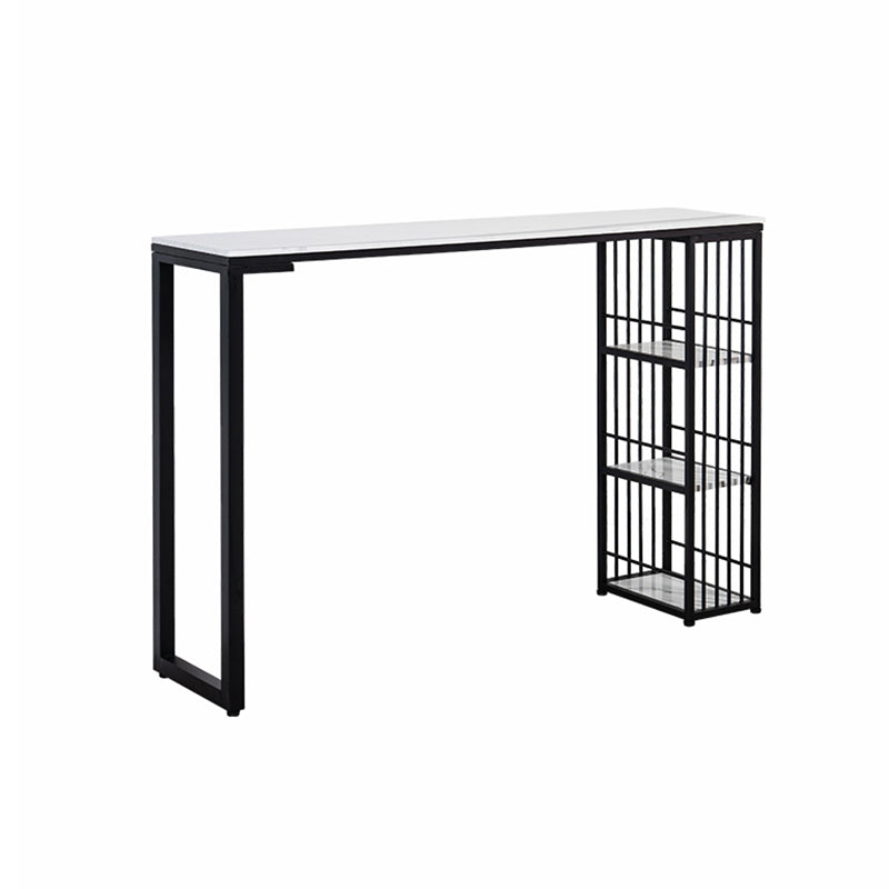 Contemporary Bar Table Set 1/3 Pcs Faux Marble Bar Table and Armless Stools