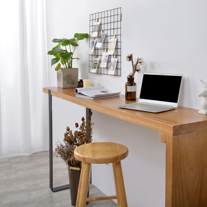 Industrial Style 1/2 Pieces Bar Table Set Rectangle Bar Table with Wooden Stools