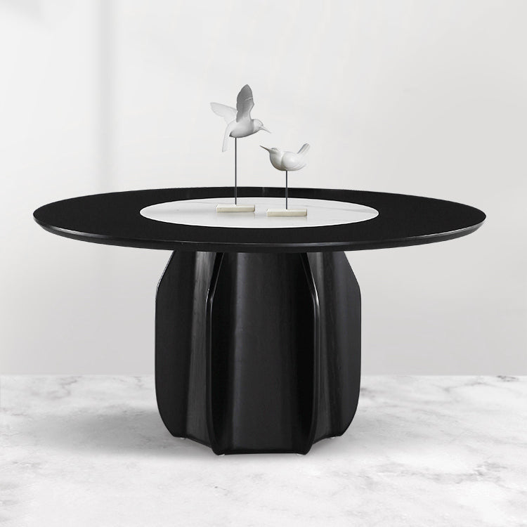 Solid Wood Dining Table Set 1/4/5/7 Pcs Pedestal Dining Table with Upholstered Chairs