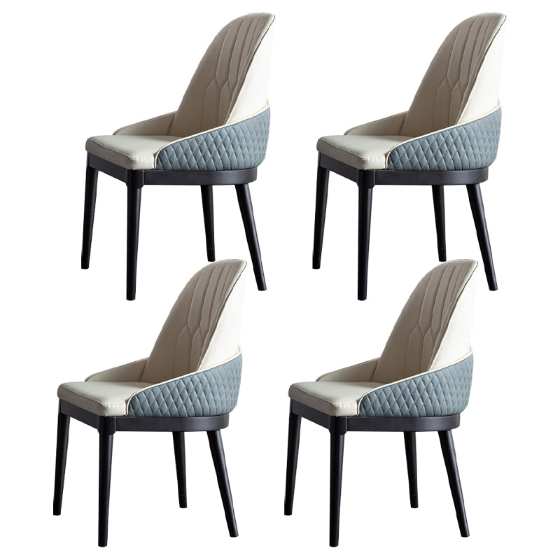 Solid Wood Table Set 1/4/5/7 Pcs Black Pedestal Dining Table with Upholstered Chair