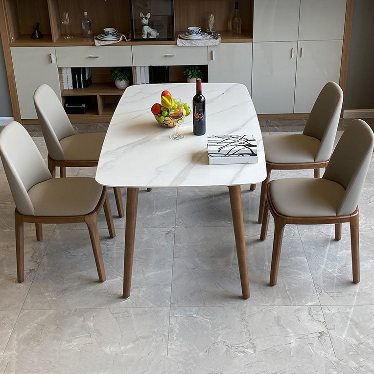 Rectangle Dining Table Set 1/2/5/6/7 Pieces Modern Dinette Set with Wooden Frame