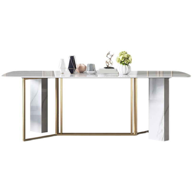 Glam Dining Room Set 1/4/5/7 Pcs Stone Top Dining Table with Upholstered Chairs