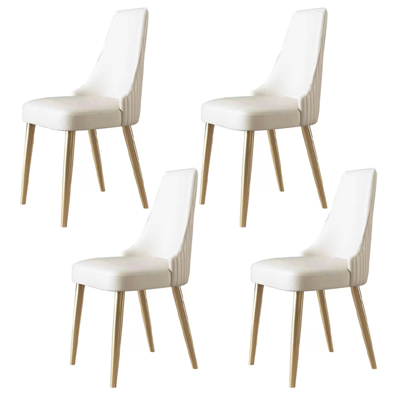 Glam Style Dinette Set for Dining Room 1/4/5/7 Pieces Glossy White Dining Table Set