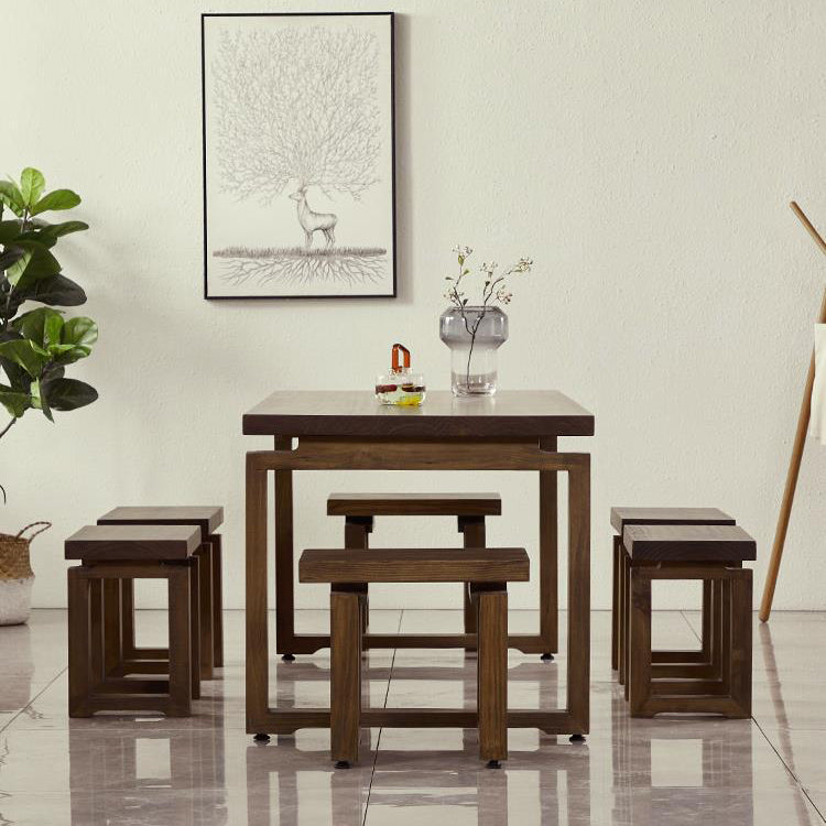 Modern 1/2/3/5/7 Pieces Dining Set Rectangle Wood Dining Table for Dining Room