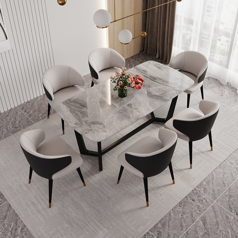 Modern 1/5/6/7 Pieces Dining Set Rectangle Stone Dining Table for Dining Room Cafe
