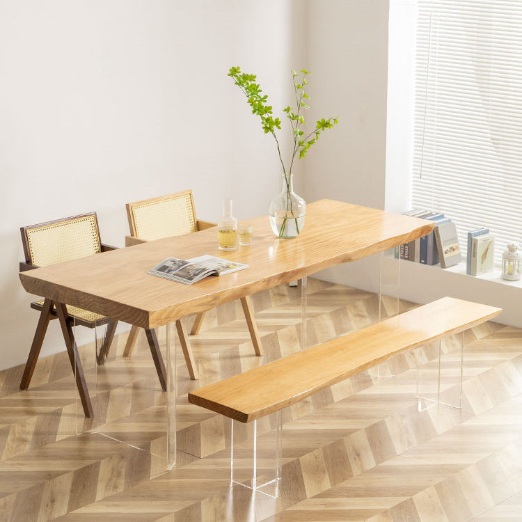 Traditional 1/4 Pieces Dining Set Rectangle Pine Wood Dining Table for Dining Room