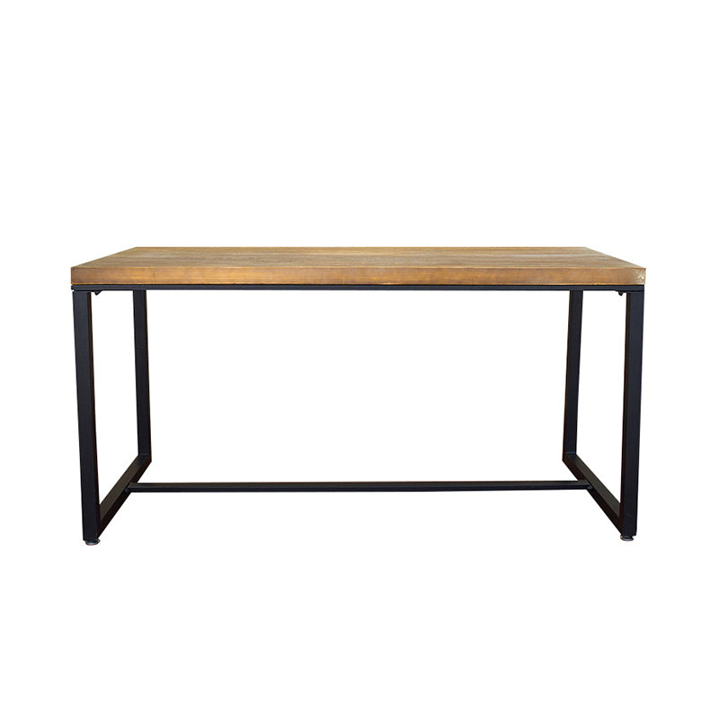 Modern Matte Brown Dining Set with Metal Chairs 1/2/5 Pieces Solid Wood Dinette Set