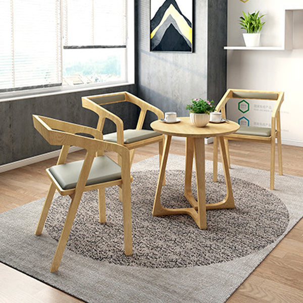 Light Wood Finish Dining Table with Wooden Chairs 1/2/3/4 Pieces Modern Dinette Set