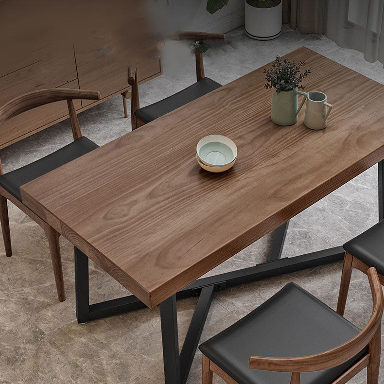 Industrial Brown Dining Table Set 1/5 Pieces Solid Wood Dinette Set for Home