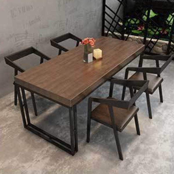 Industrial 1/5/7 Pieces Dining Set Rectangle Wood Dining Table for Bar