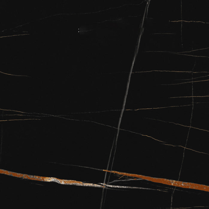 17.7" High Trestle Coffee Table Black Finish Slate Top Cocktail Table