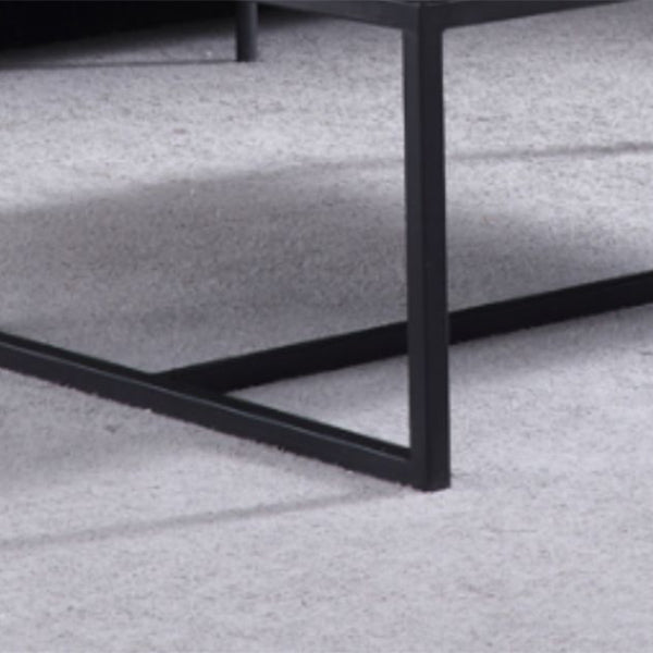Trestle 1 Single Coffee Table Rectangular Slate Top Coffee Table in Gray