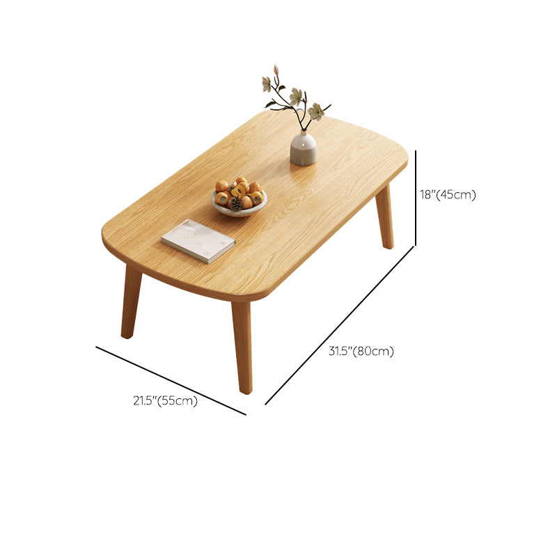 17.7" Tall Rectangular Wood Table Top 4 Legs Coffee Table for Living Room