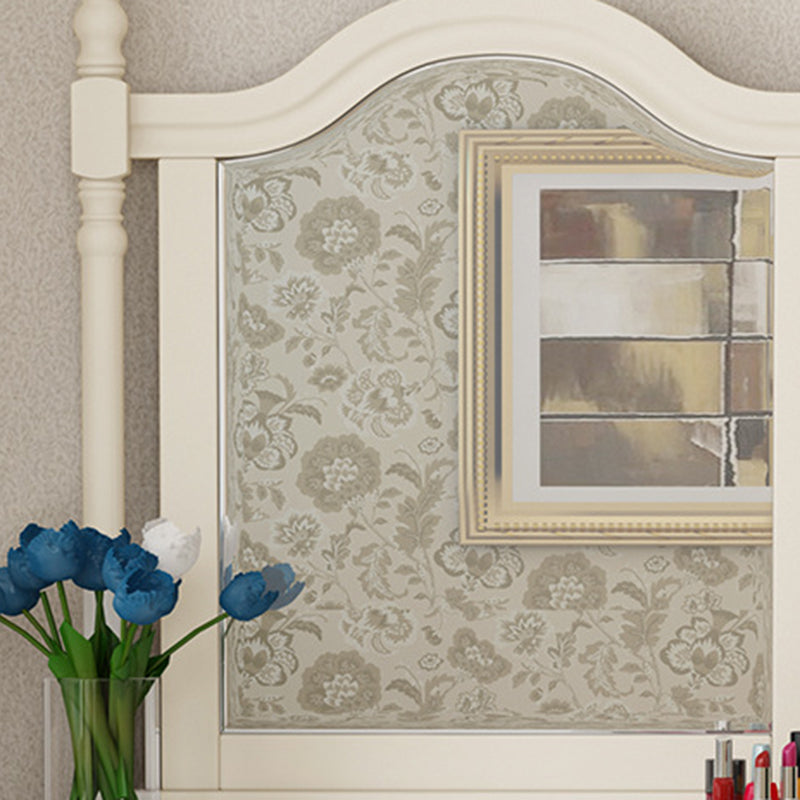 Three Piece Traditional Mirrored Vanity Set Solid Wood Dresser