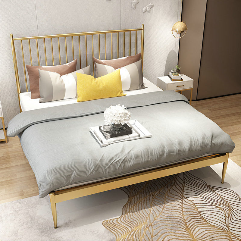 Modern Open-Frame Bed Iron Rectangular Standard Bed with Metal Legs