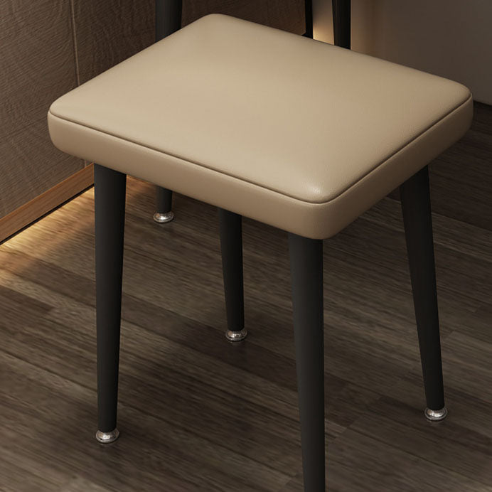 Brown Vanity with Padded Stool Bedroom Make-up Vanity 2-Piece Set