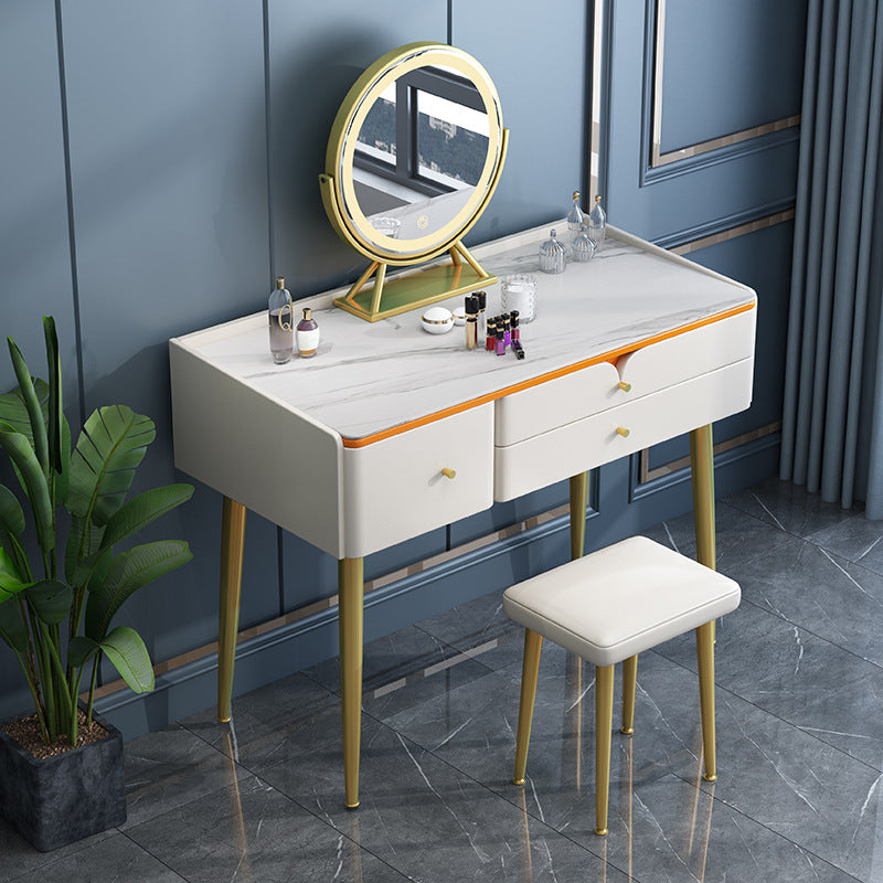 Luxurious White/Blue Vanity Bedroom Make-up Vanity 2-Piece Set