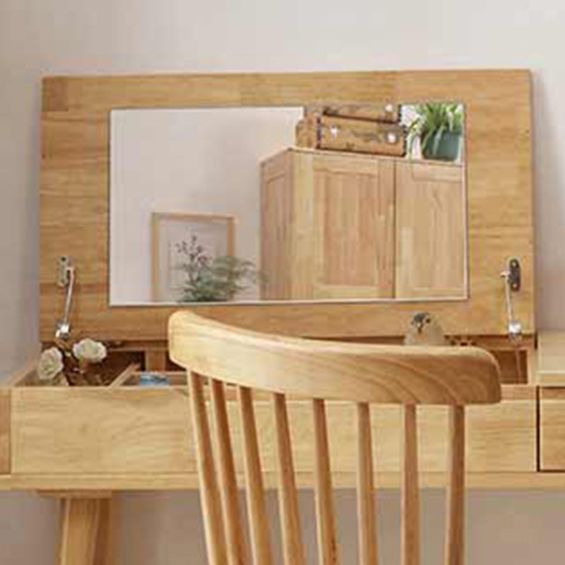 17.71" Wide Vanity Table with 2 Storage Drawer Wooden Flip-Top Makeup Table