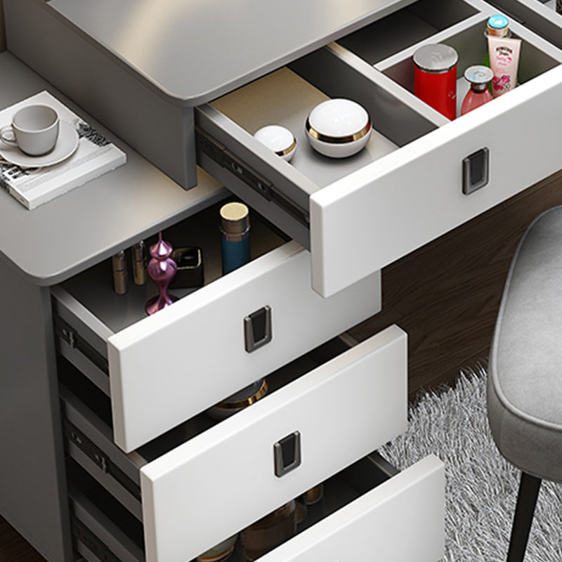 14.56" Wide Vanity Table with 5 Storage Drawer Makeup Table with Mirror