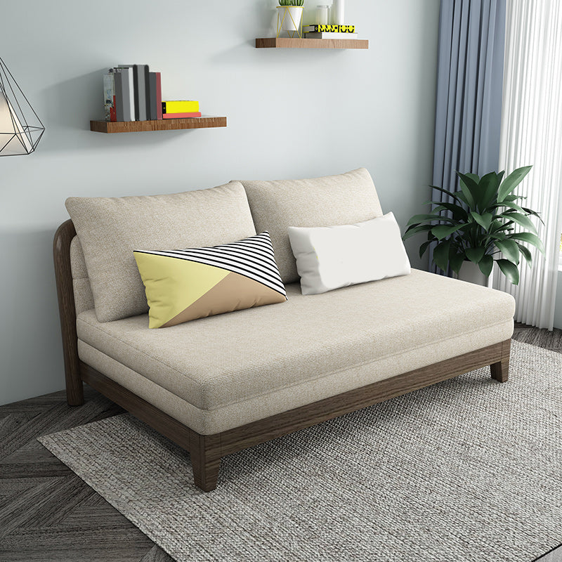 Contemporary 29.52" H Wood Frame Cotton Blend Armless Sofa Bed
