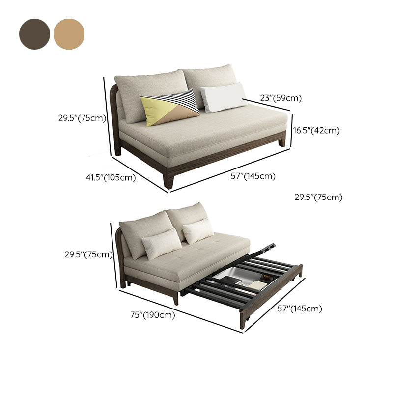 Contemporary 29.52" H Wood Frame Cotton Blend Armless Sofa Bed