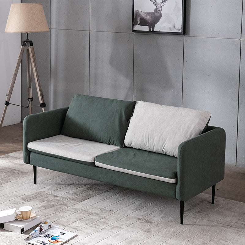Contemporary 3- Seater 29.5 " H Faux Leather Square Arm Sofa