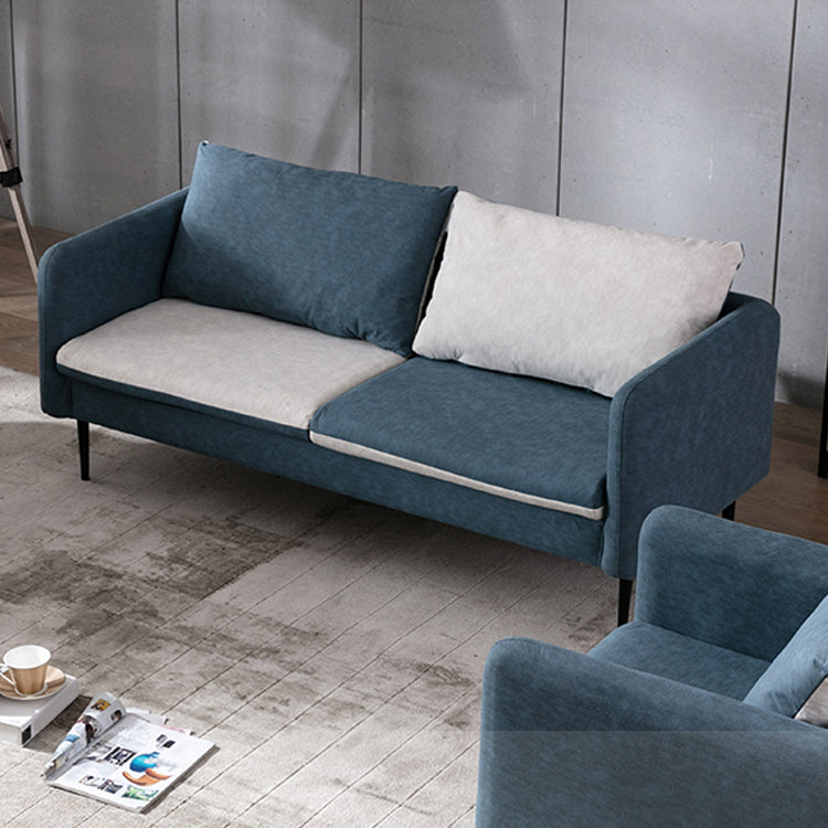 Contemporary 3- Seater 29.5 " H Faux Leather Square Arm Sofa