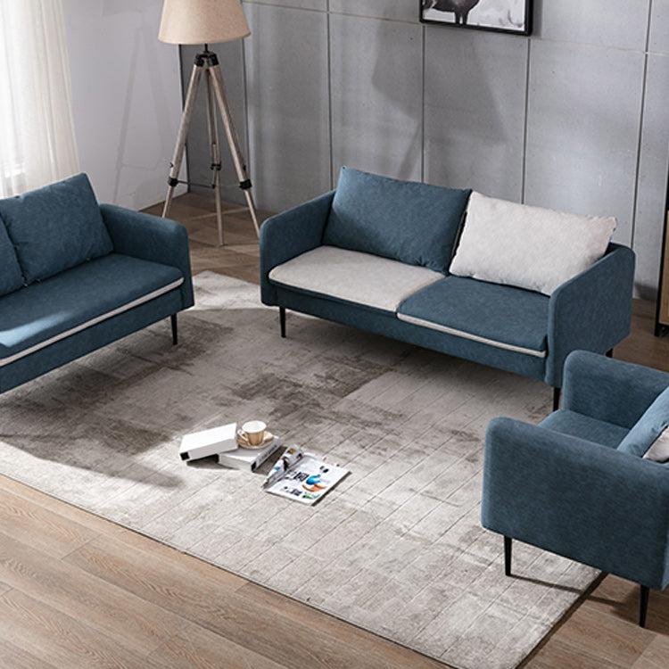 Contemporary 3- Seater 29.5 " H Faux Leather Square Arm Sofa