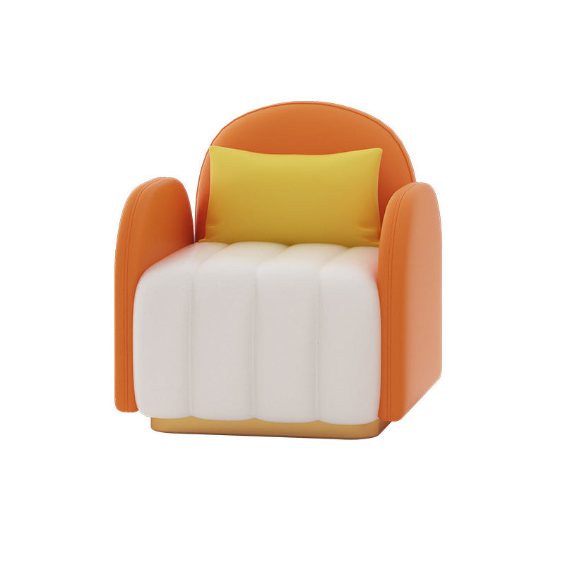 Contemporary Orange Sofa with Tight Back and Square Arm for Apartment