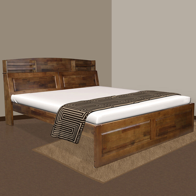Traditional Solid Wood Standard Bed Beveled Headboard Shape Bed