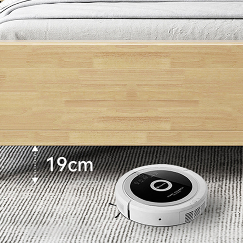 Rectangular Natural Standard Bed Solid Wood and Rattan Panel Bed Rubberwood