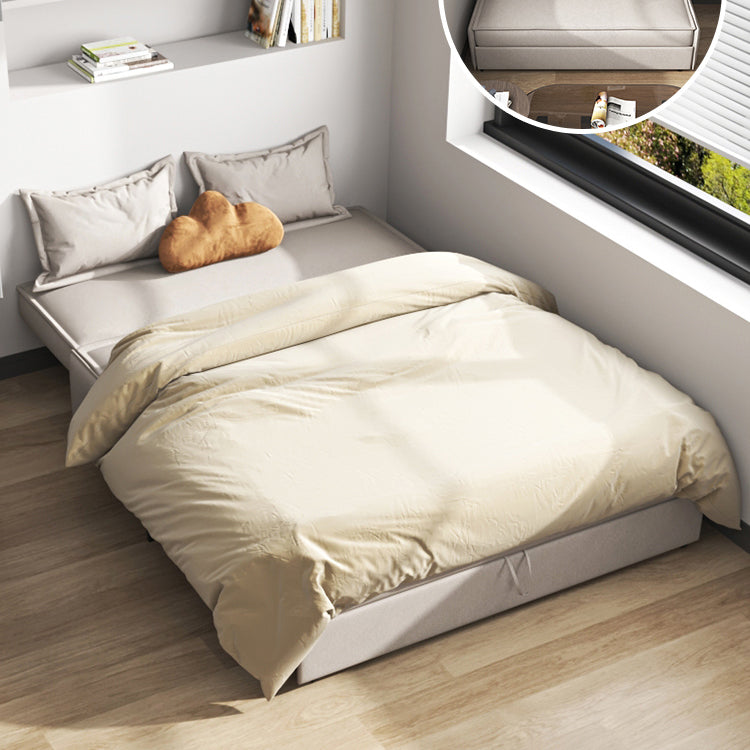 Gray Faux leather Sleeper Sofa 34.64" Wide Armless Sofa Bed with Upholstered