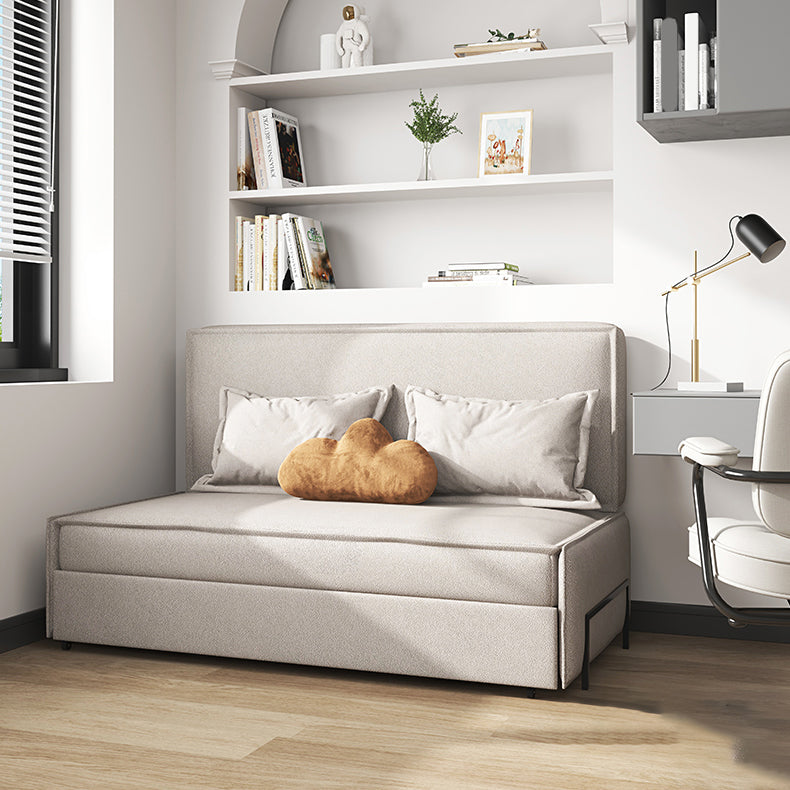 Gray Faux leather Sleeper Sofa 34.64" Wide Armless Sofa Bed with Upholstered