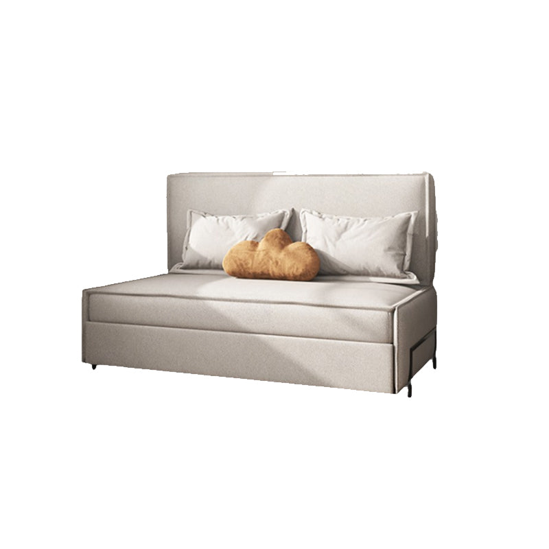 Gray Faux leather Sleeper Sofa 34.64" Wide Armless Sofa Bed with Upholstered