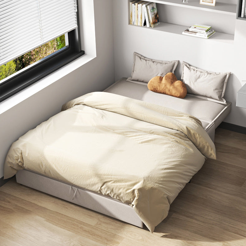 Gray Faux leather Sleeper Sofa 34.64" Wide Armless Sofa Bed with Upholstered