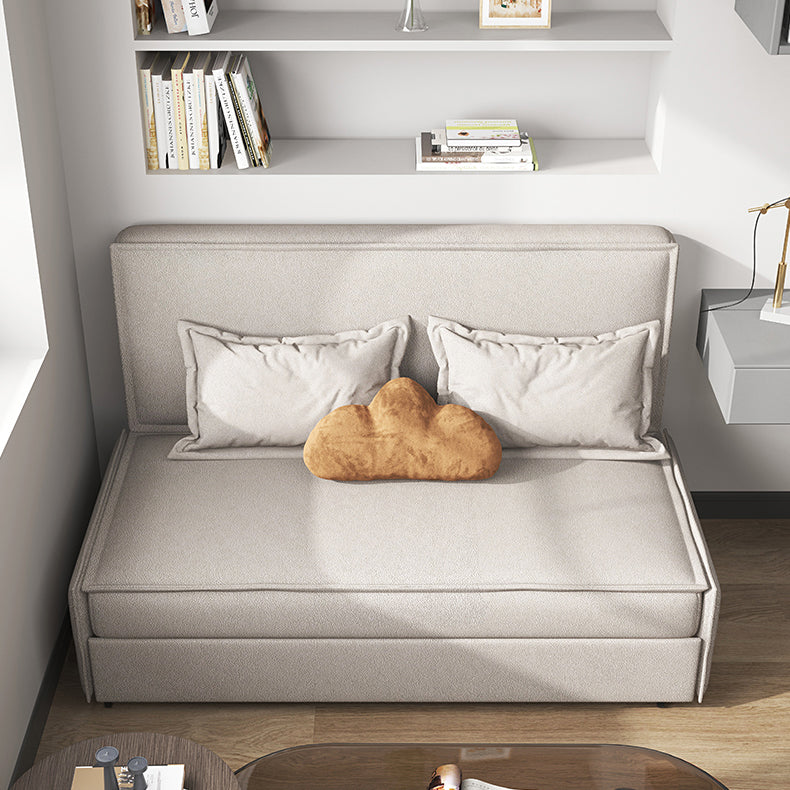 Gray Faux leather Sleeper Sofa 34.64" Wide Armless Sofa Bed with Upholstered