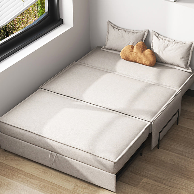 Gray Faux leather Sleeper Sofa 34.64" Wide Armless Sofa Bed with Upholstered